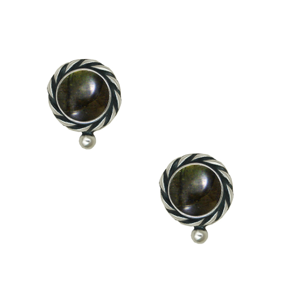 Sterling Silver Spectrolite Post Stud Earrings